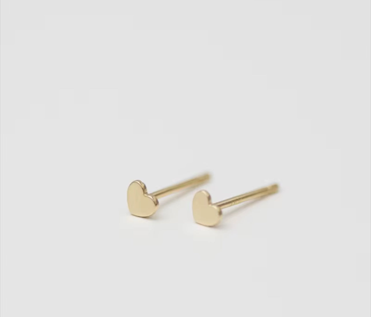 14K Gold Filled Love Heart Dainty Stud Earrings