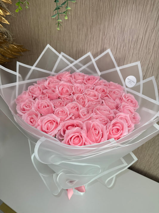 Luxury Pink Glitter Rose Bouquet