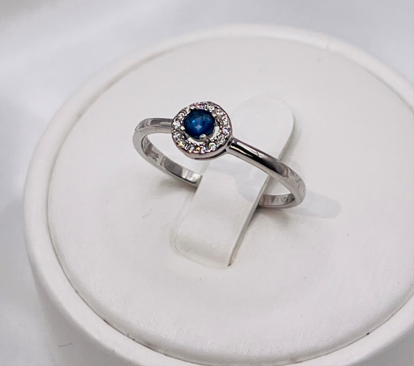 Natural Blue Sapphire Dainty Engagement Ring