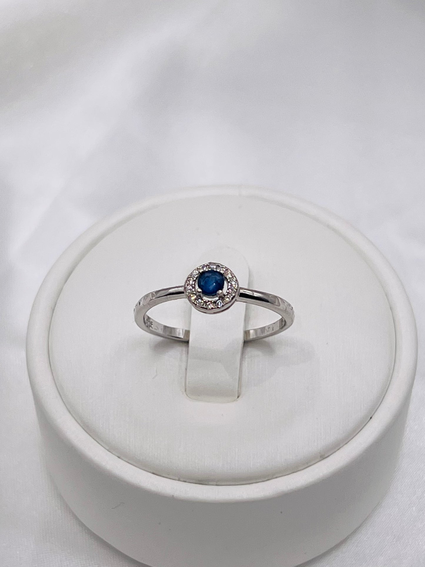 Natural Blue Sapphire Dainty Engagement Ring