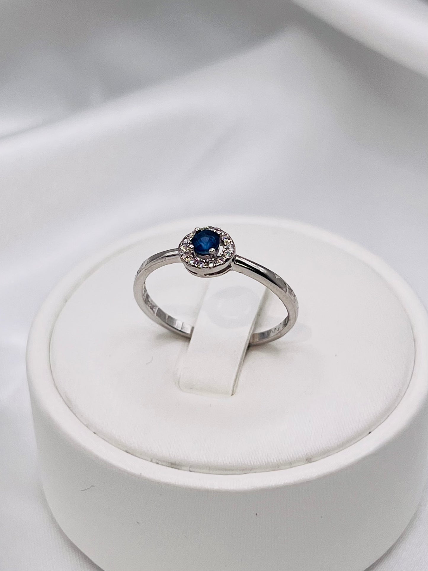 Natural Blue Sapphire Dainty Engagement Ring