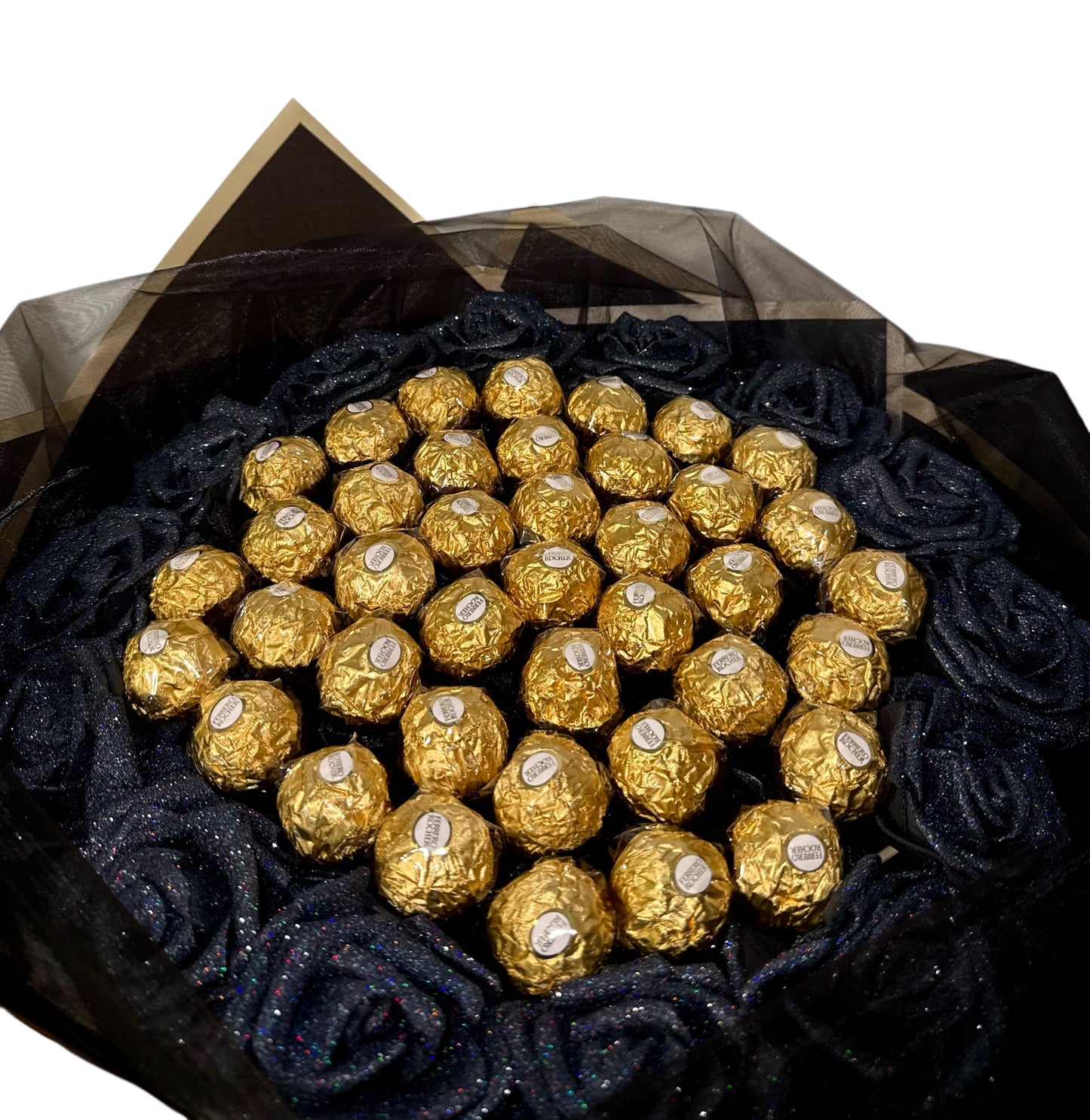 Black Glitter Rose Ferrero Rocher Chocolate Bouquet Gift