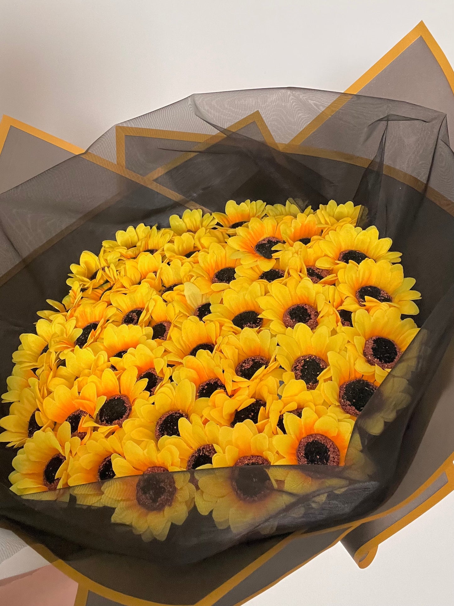 50 Sunflower Flower Bouquet Yellow Black