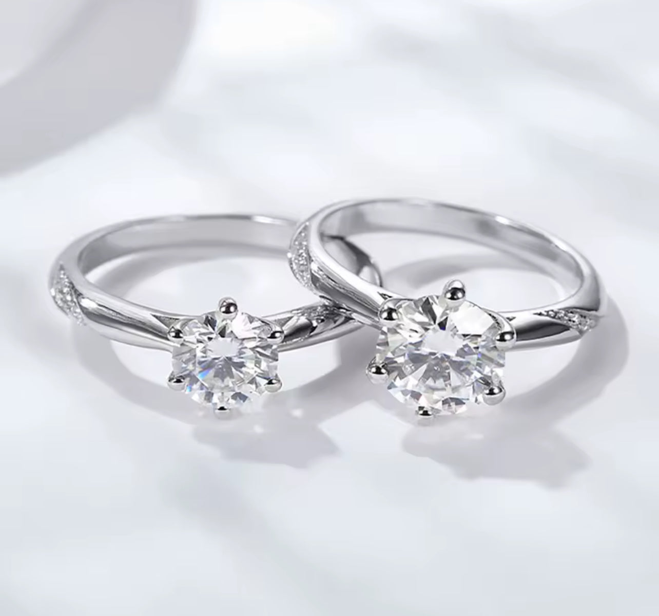 1CT Moissanite Sterling Silver Womens Engagement Twist Ring