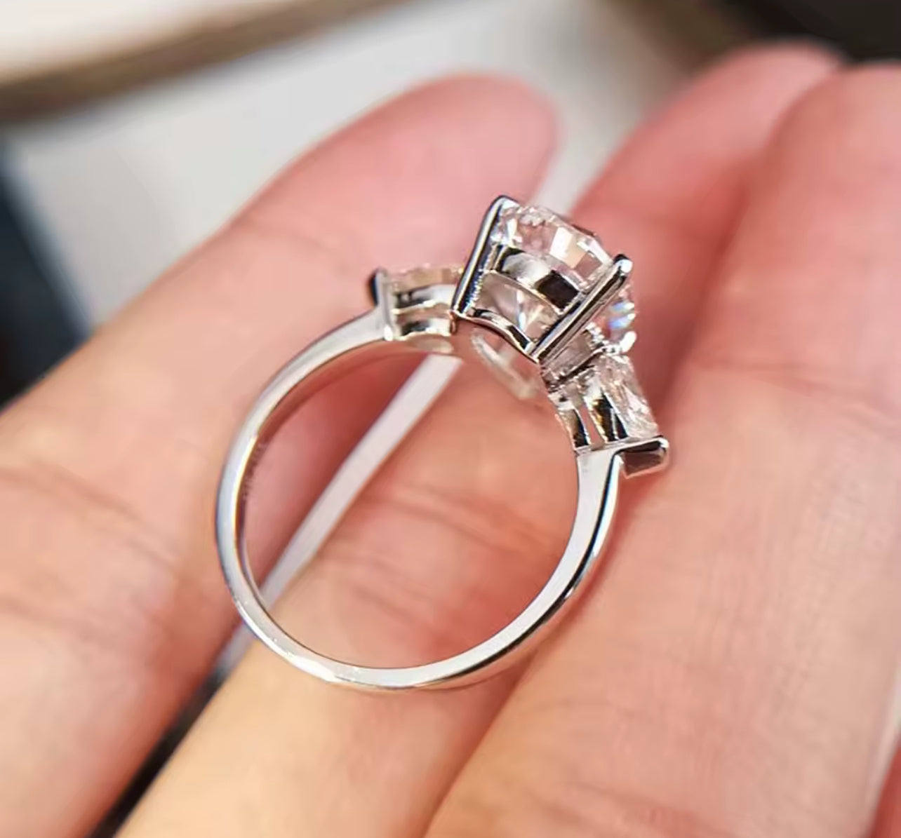 2 Carat Moissanite Pear Cut Statement Engagement Ring