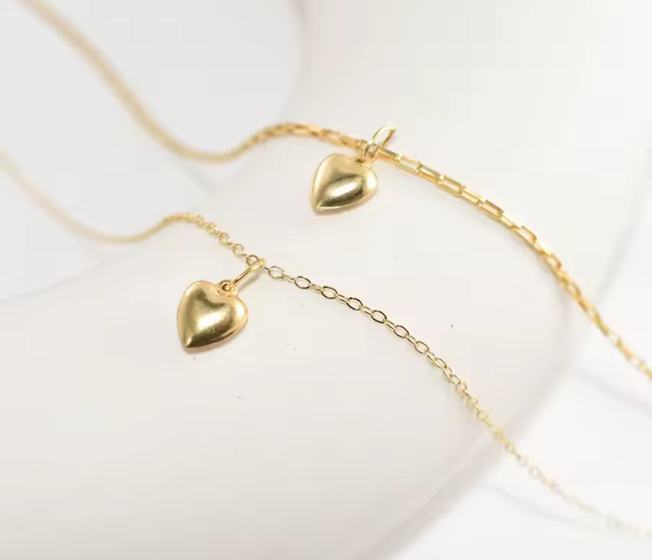 14K Gold Love Heart Pendant Necklace