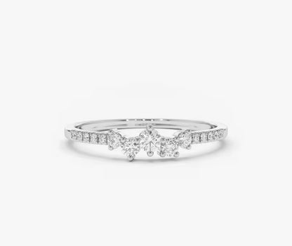 Silver / Gold Dainty Moissanite Promise Ring
