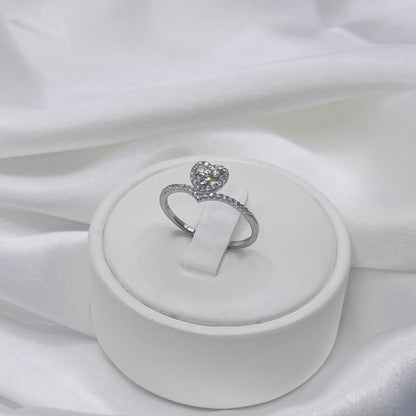 Sterling Silver Dainty Love Heart Womens Ring