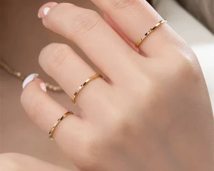 14K Gold Thin Womens Stacking Ring