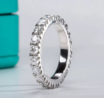 2-3CT Moissanite Womens Eternity Band Ring