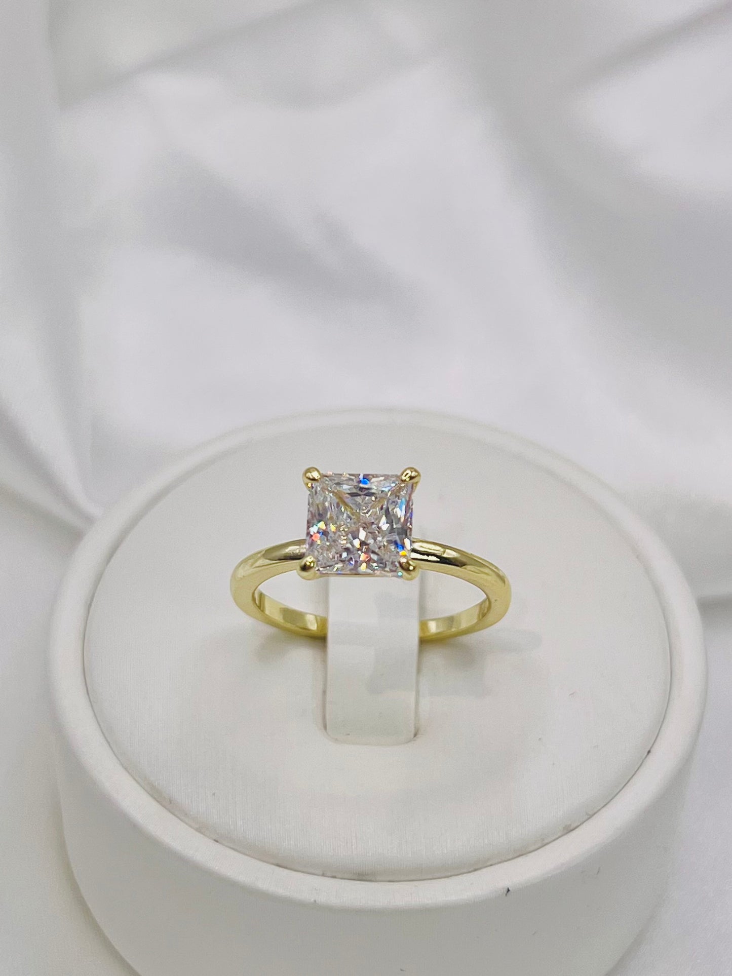 Princess Cut Womens Gold Engagement Ring