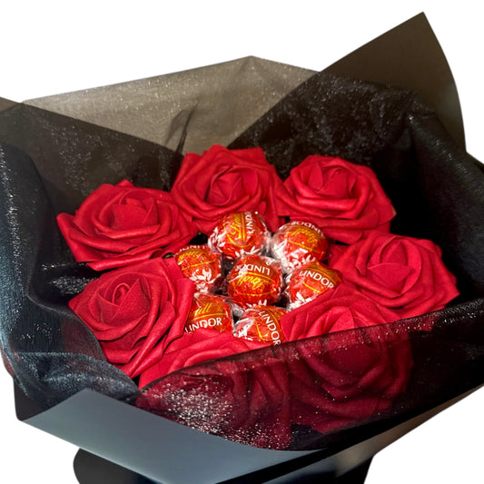 Red Lindor Small Chocolate Rose Bouquet Gift