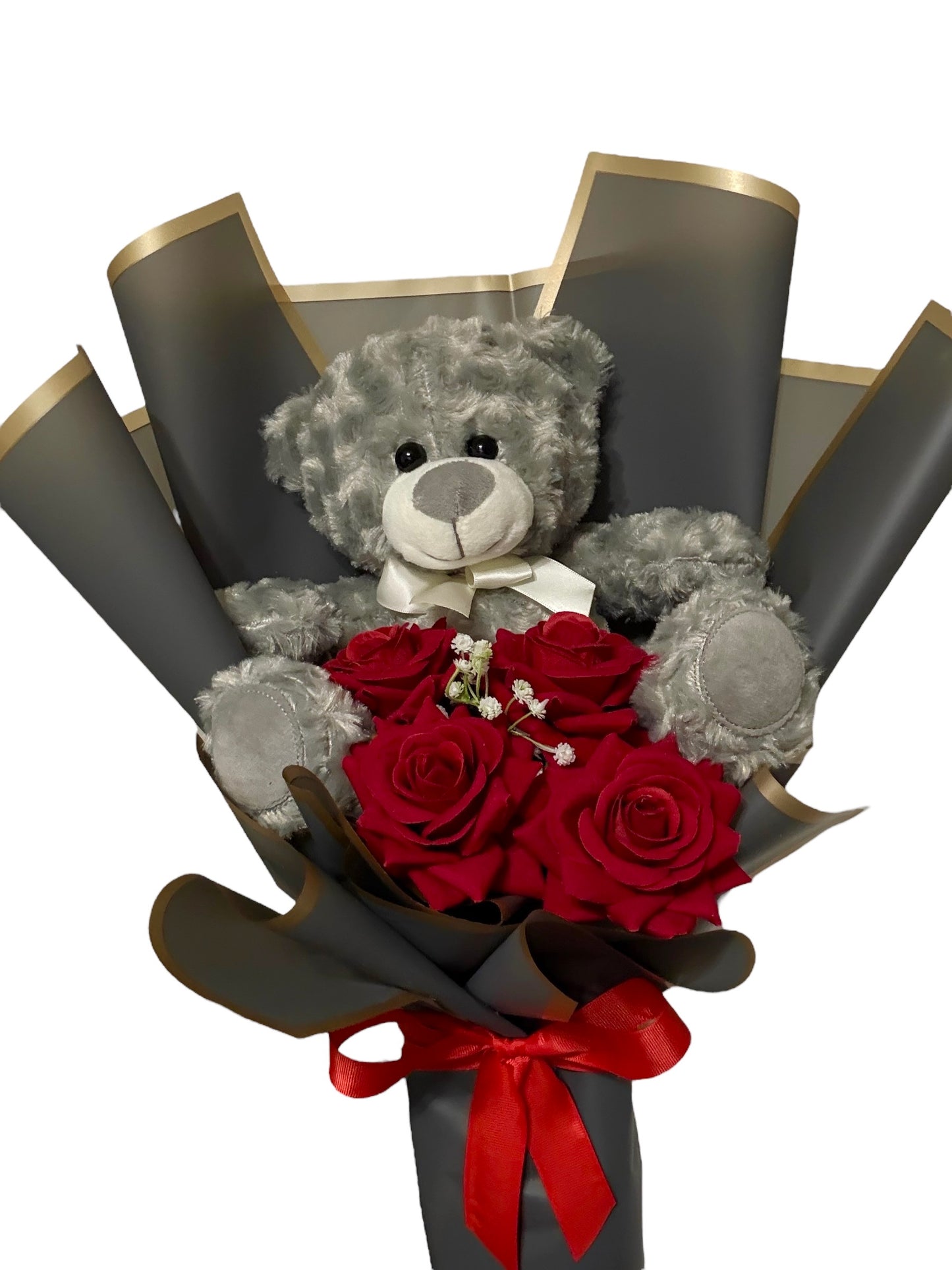 Teddy Bear Bouquet With Red Roses Gift Ideas