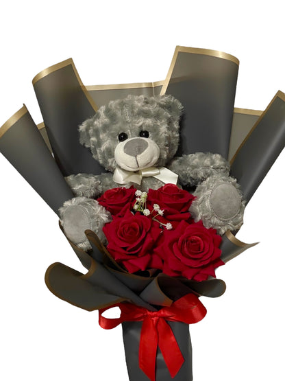 Teddy Bear Bouquet With Red Roses Gift Ideas