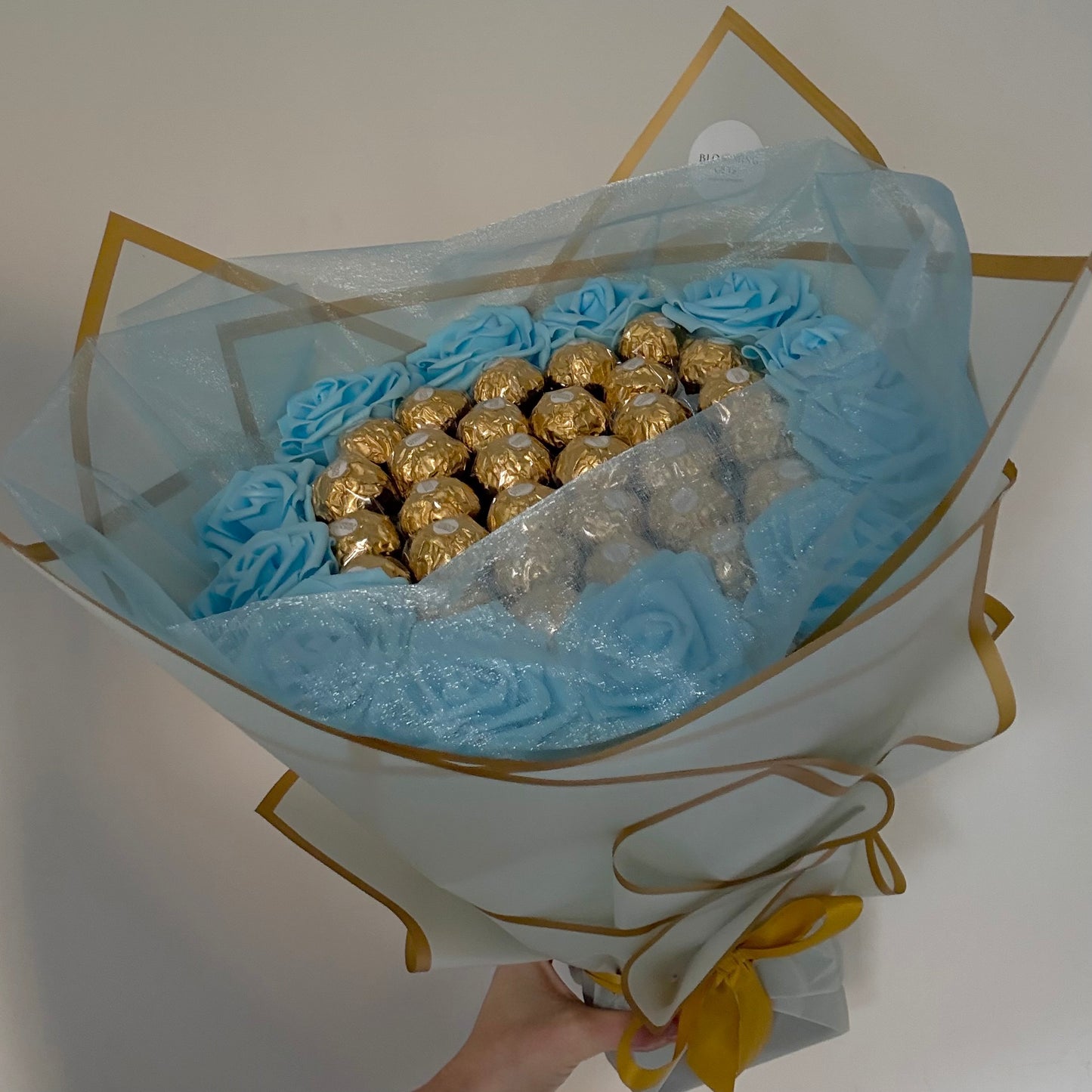 Blue & Gold Ferrero Rocher Chocolate Bouquet Gift