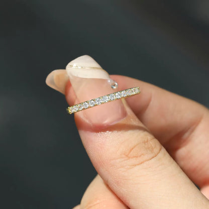Moissanite Gold Band Eternity Womens Ring