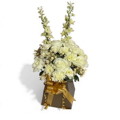 Ivory Rose Flower Wedding Gift Box – Elegant Floral Keepsake Box