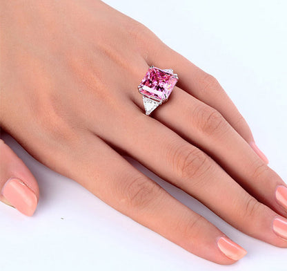 8 Cart Pink Lab Diamond Statement Engagement Ring