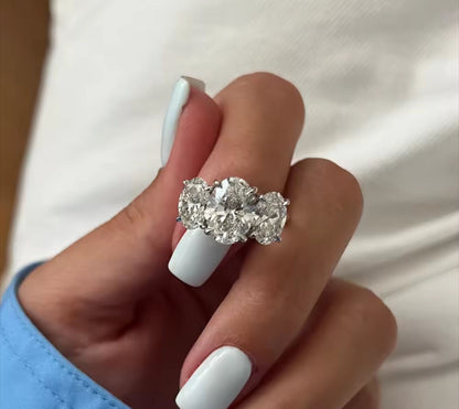 6CT Moissanite Oval Cut Womens Engagement Ring