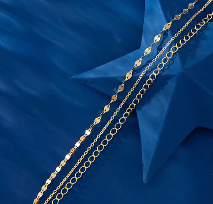 Layered Silver / Gold Chain Anklet