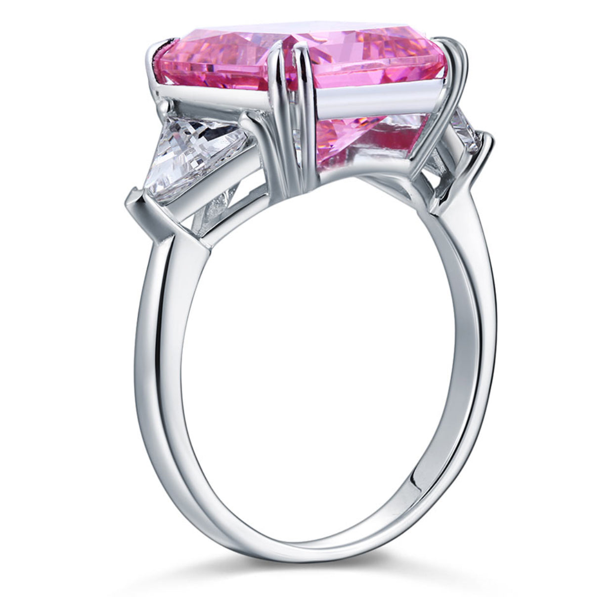 8 Cart Pink Lab Diamond Statement Engagement Ring