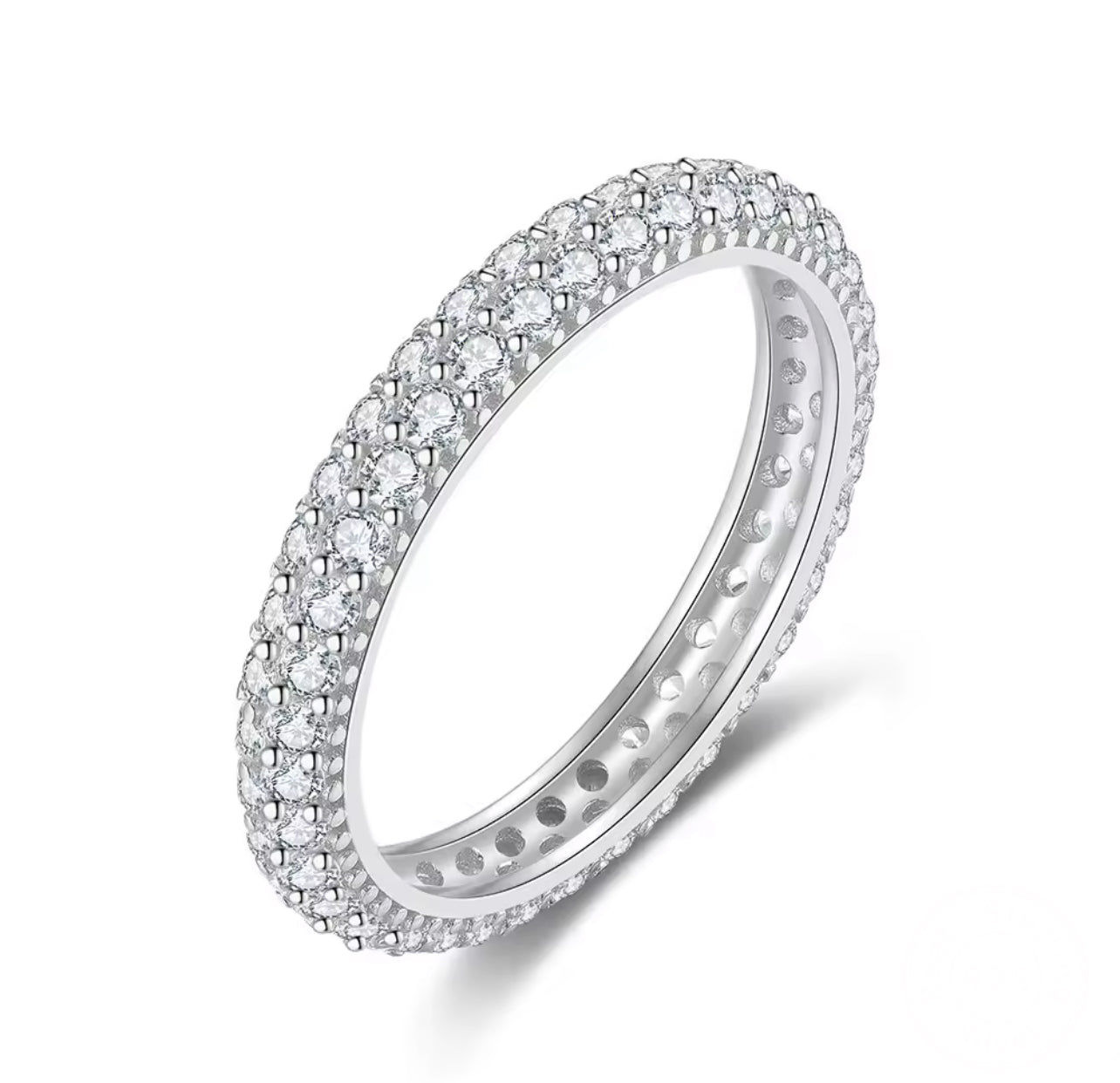 Womens Thick Gold / Silver Eternity Band Ring