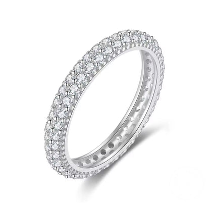 Womens Thick Gold / Silver Eternity Band Ring