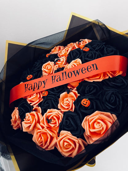 Happy Halloween Pumpkin / Spider Sash Flower Bouquet