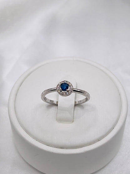 Natural Blue Sapphire Dainty Engagement Ring