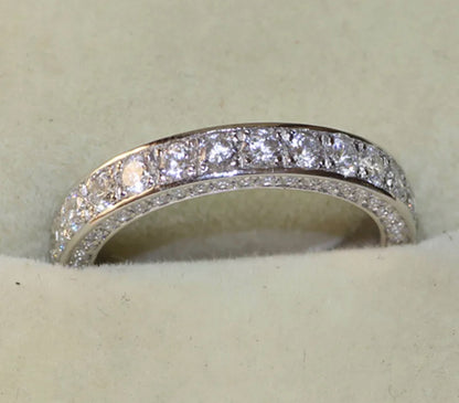 Sterling Silver Thick Sparkly Womens Band Ring