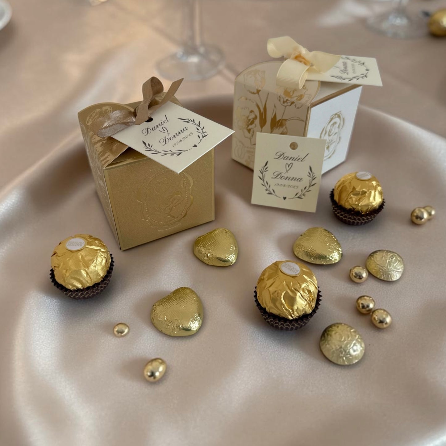 Luxury Gold / Ivory Custom Wedding Favours