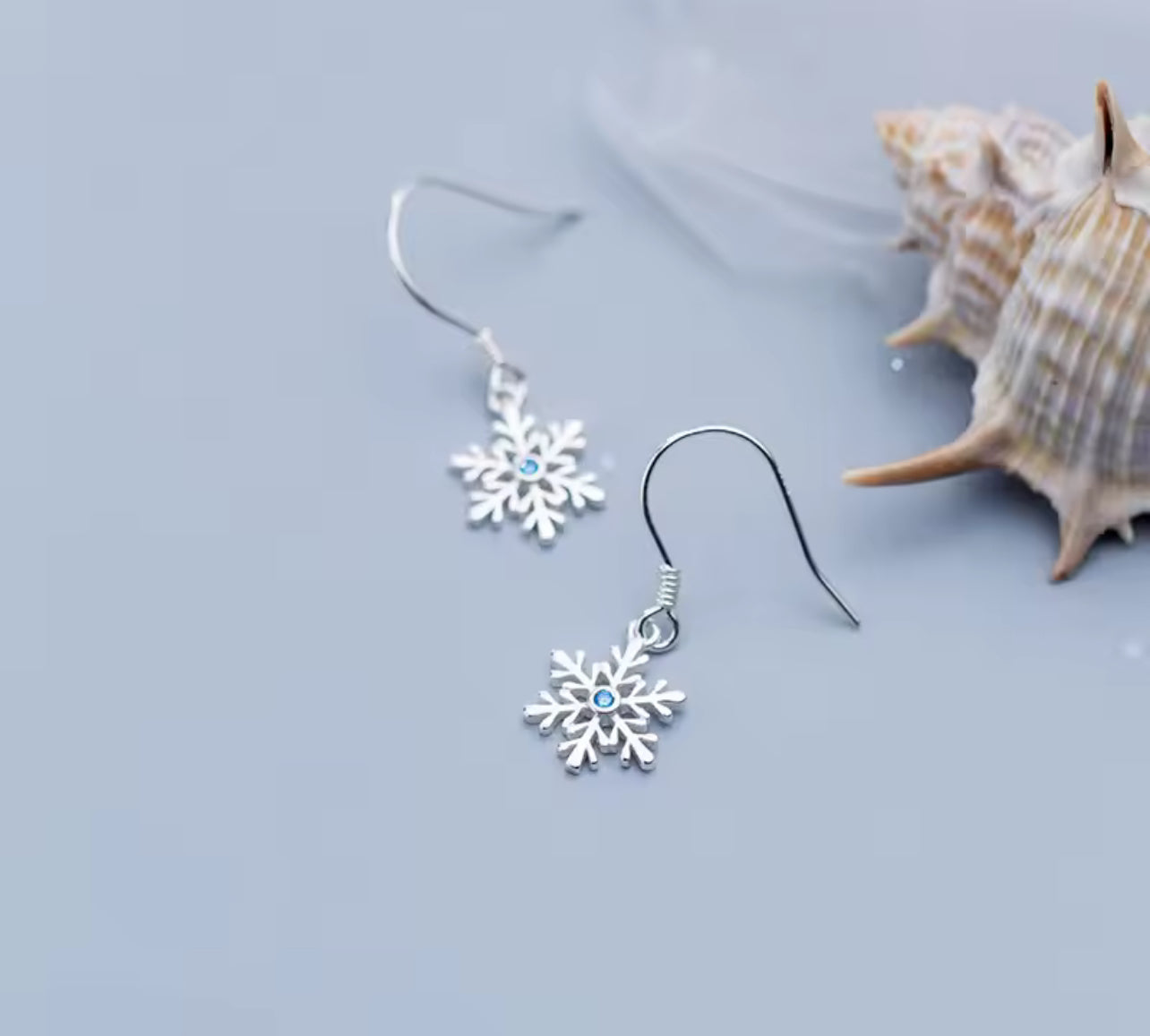 Sterling Silver Snowflake Dangle / Drop Earrings