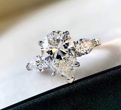 2 Carat Moissanite Pear Cut Statement Engagement Ring