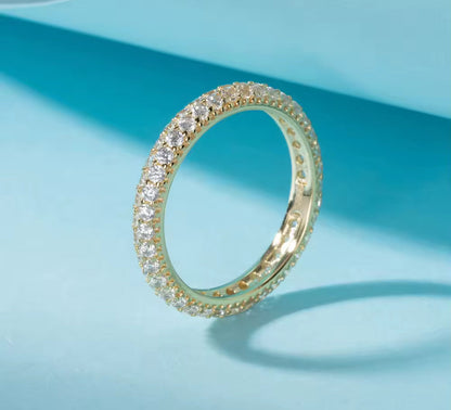 Womens Thick Gold / Silver Eternity Band Ring