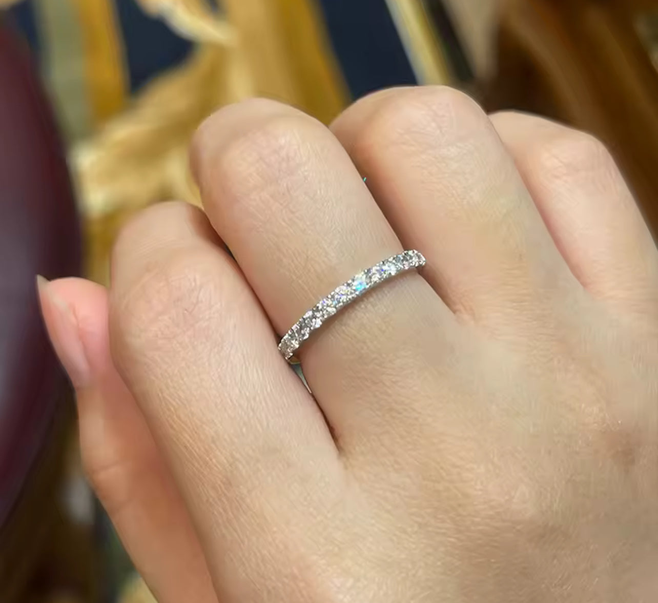 2 Carat Moissanite Round Cut Statement Engagement Ring Set