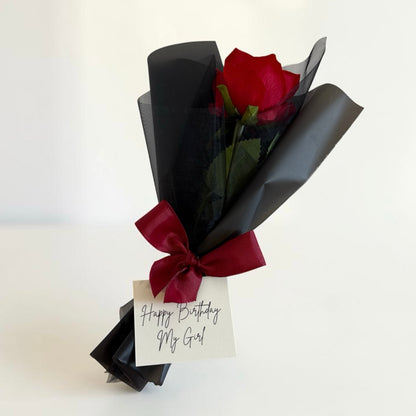 Personalised Single Red Rose Gift