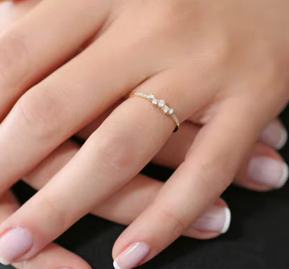 Silver / Gold Dainty Moissanite Promise Ring