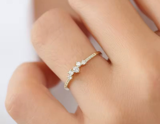 Silver / Gold Dainty Moissanite Promise Ring