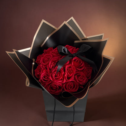 Red & Black Red Rose Bouquet Arrangement