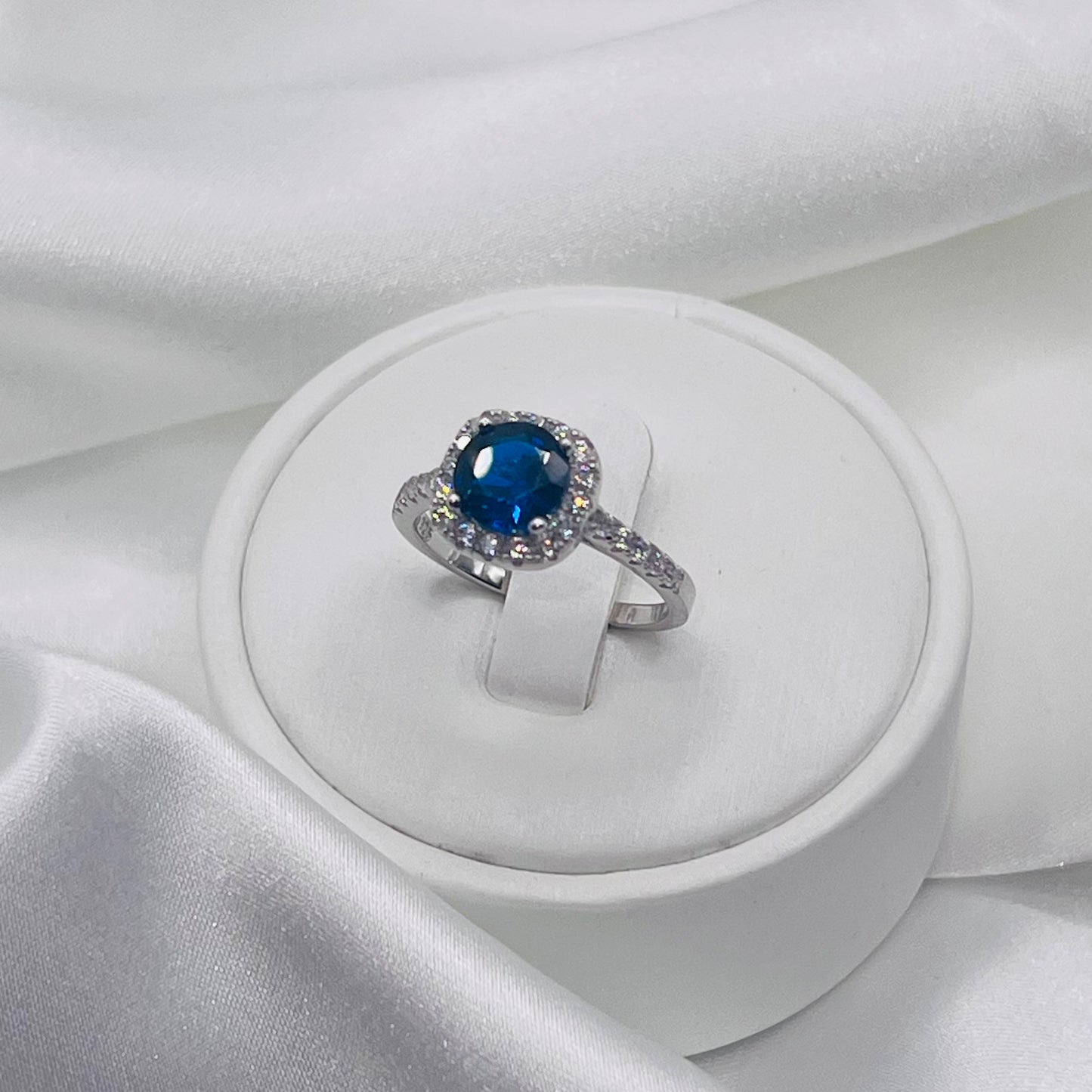 Sterling Silver / Royal Blue Stone Engagement Ring