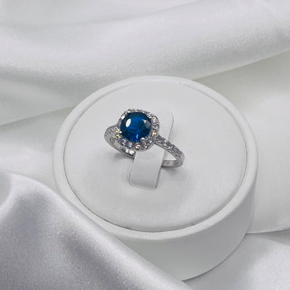Sterling Silver / Royal Blue Stone Engagement Ring