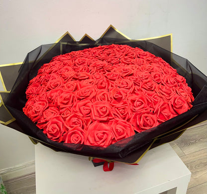 Luxury 100 Red Roses Flower Bouquets Gift