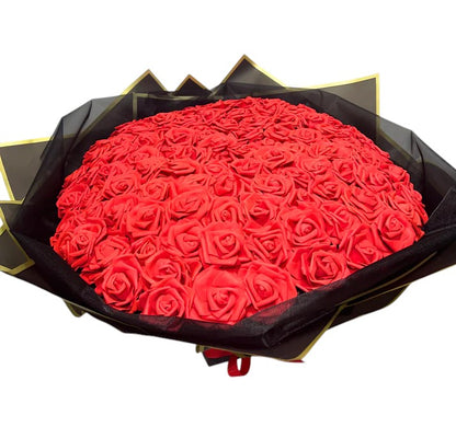 Luxury 100 Red Roses Flower Bouquets Gift - Blooming Gifts