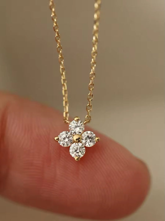 Dainty Clover Gold Womens Necklace