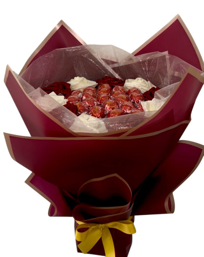 Red Lindor Glitter Rose Chocolate Bouquet Gift