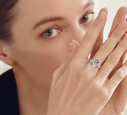 2 Carat Moissanite Pear Cut Statement Engagement Ring