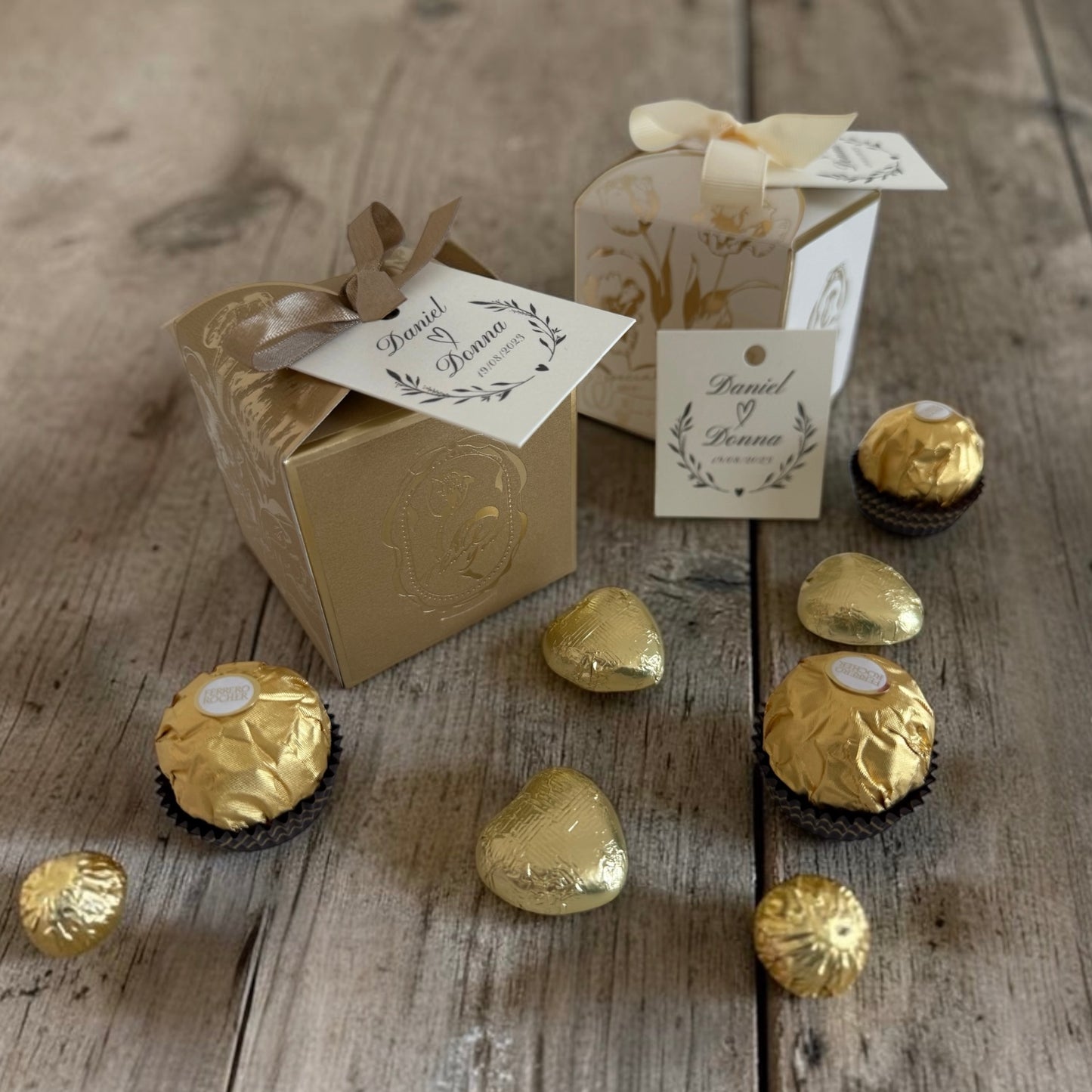 Luxury Gold / Ivory Custom Wedding Favours