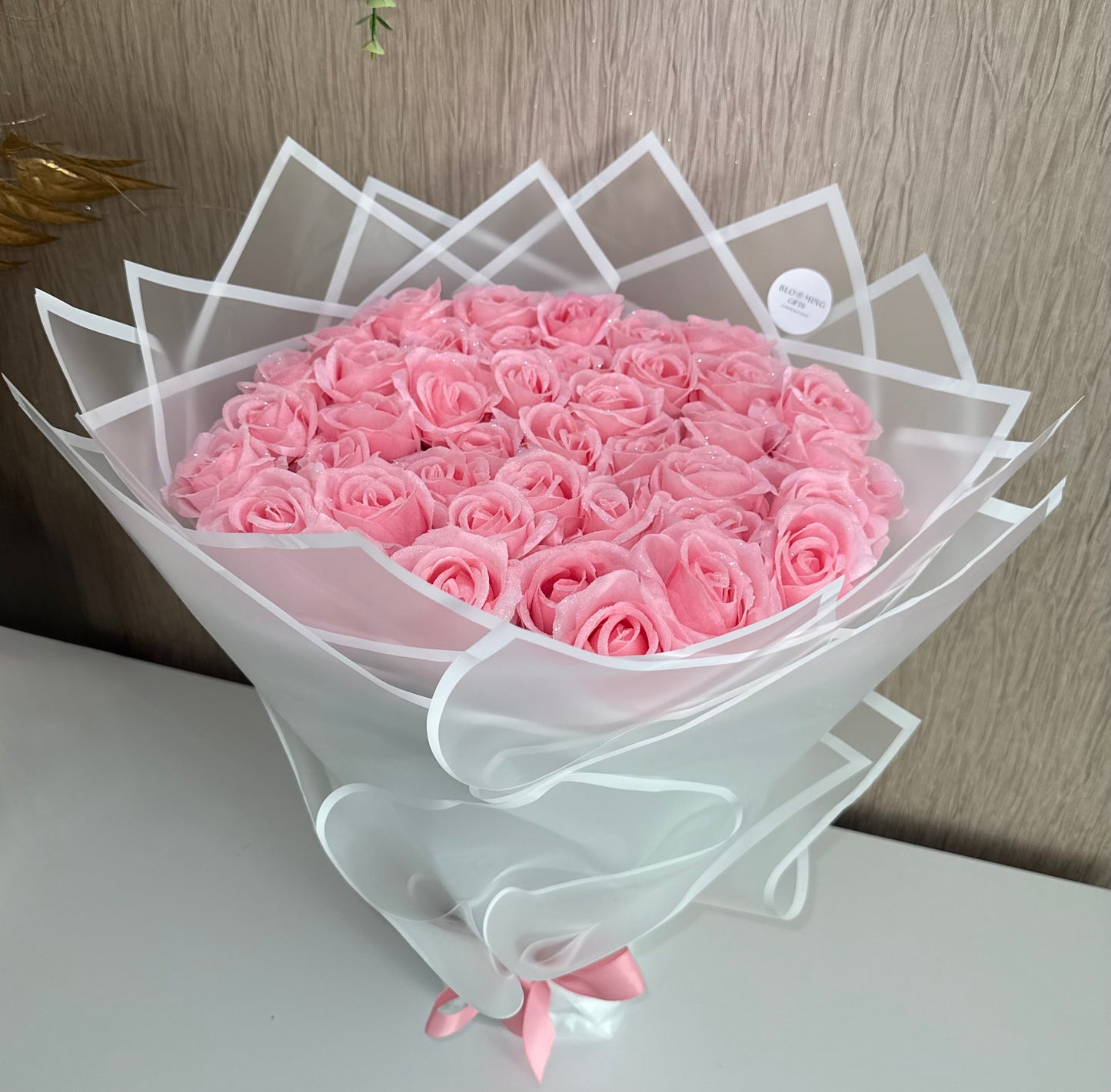 Luxury Pink Glitter Rose Bouquet