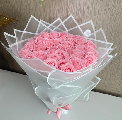 Luxury Pink Glitter Rose Bouquet
