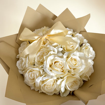 Ivory & Gold Large Rose Bouquet